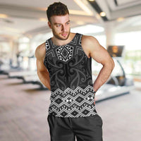 New Zealand Aotearoa Men Tank Top Black Taniko Art Maori Pattern LT05 Black - Polynesian Pride
