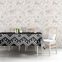 New Zealand Aotearoa Tablecloth Black Taniko Art Maori Pattern LT05 - Polynesian Pride