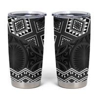 New Zealand Aotearoa Tumbler Cup Black Taniko Art Maori Pattern LT05 Black - Polynesian Pride