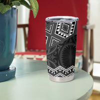 New Zealand Aotearoa Tumbler Cup Black Taniko Art Maori Pattern LT05 - Polynesian Pride