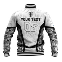 Custom Fiji 2026 Rugby Baseball Jacket Fijian Tapa Pattern LT05 - Polynesian Pride