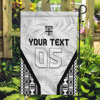 Custom Fiji 2026 Rugby Garden Flag Fijian Tapa Pattern LT05 Garden Flag White - Polynesian Pride