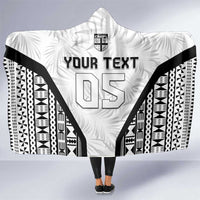 Custom Fiji 2026 Rugby Hooded Blanket Fijian Tapa Pattern LT05 One Size White - Polynesian Pride