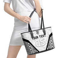 Custom Fiji 2026 Rugby Leather Tote Bag Fijian Tapa Pattern LT05 - Polynesian Pride