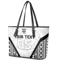 Custom Fiji 2026 Rugby Leather Tote Bag Fijian Tapa Pattern LT05 - Polynesian Pride