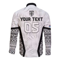 Custom Fiji 2026 Rugby Long Sleeve Button Shirt Fijian Tapa Pattern LT05 - Polynesian Pride