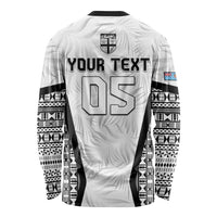 Custom Fiji 2026 Rugby Long Sleeve Shirt Fijian Tapa Pattern LT05 - Polynesian Pride