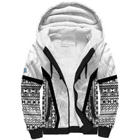 Custom Fiji 2026 Rugby Sherpa Hoodie Fijian Tapa Pattern LT05 Unisex White - Polynesian Pride