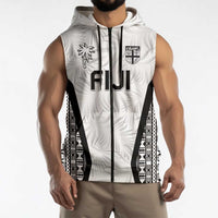 Custom Fiji 2026 Rugby Sleeveless Zip Hoodie Fijian Tapa Pattern LT05 - Polynesian Pride