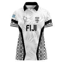 Custom Fiji 2026 Rugby Women Polo Shirt Fijian Tapa Pattern LT05 Female White - Polynesian Pride