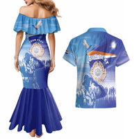 Personalised Marshall Islands Remembrance Day Couples Matching Mermaid Dress and Hawaiian Shirt We Will Always Remember LT05 - Polynesian Pride