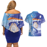 Personalised Marshall Islands Remembrance Day Couples Matching Off Shoulder Short Dress and Hawaiian Shirt We Will Always Remember LT05 - Polynesian Pride