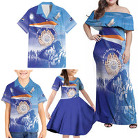 Personalised Marshall Islands Remembrance Day Family Matching Off Shoulder Maxi Dress and Hawaiian Shirt We Will Always Remember LT05 - Polynesian Pride