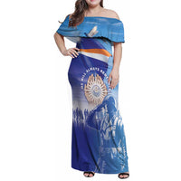Personalised Marshall Islands Remembrance Day Family Matching Off Shoulder Maxi Dress and Hawaiian Shirt We Will Always Remember LT05 Mom's Dress Blue - Polynesian Pride