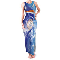 Personalised Marshall Islands Remembrance Day Family Matching Tank Maxi Dress and Hawaiian Shirt We Will Always Remember LT05 Mom's Dress Blue - Polynesian Pride