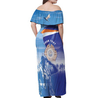 Personalised Marshall Islands Remembrance Day Off Shoulder Maxi Dress We Will Always Remember LT05 - Polynesian Pride