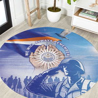 Marshall Islands Remembrance Day Round Carpet We Will Always Remember LT05 Blue - Polynesian Pride