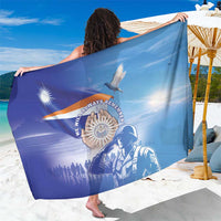Marshall Islands Remembrance Day Sarong We Will Always Remember LT05 One Size 44 x 66 inches Blue - Polynesian Pride