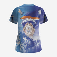Personalised Marshall Islands Remembrance Day Scrub Top We Will Always Remember LT05 - Polynesian Pride