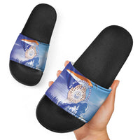 Marshall Islands Remembrance Day Slide Sandals We Will Always Remember LT05 - Polynesian Pride