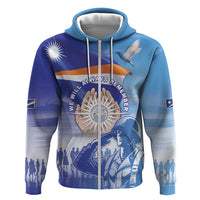 Personalised Marshall Islands Remembrance Day Zip Hoodie We Will Always Remember LT05 Zip Hoodie Blue - Polynesian Pride