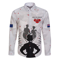 New Zealand ANZAC Day Family Matching Mermaid Dress and Hawaiian Shirt For The Nurse Lest We Forget LT05 Dad's Shirt - Long Sleeve White - Polynesian Pride