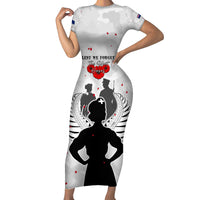 New Zealand ANZAC Day Short Sleeve Bodycon Dress For The Nurse Lest We Forget LT05 Long Dress White - Polynesian Pride