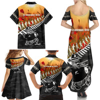 New Zealand ANZAC Rugby Family Matching Summer Maxi Dress and Hawaiian Shirt Soldier Fern With Kiwi Bird LT05