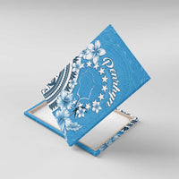 Penrhyn Gospel Day Canvas Wall Art Cook Islands Tribal Pattern LT05 With Frame Blue - Polynesian Pride