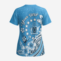 Personalised Penrhyn Gospel Day Scrub Top Cook Islands Tribal Pattern - Polynesian Pride