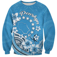 Personalised Penrhyn Gospel Day Sweatshirt Cook Islands Tribal Pattern LT05 Unisex Blue - Polynesian Pride