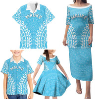 Custom Cook Islands Mauke Family Matching Puletasi and Hawaiian Shirt Polynesian Tribal Tattoo