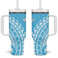 Cook Islands Mauke Tumbler With Handle Polynesian Tribal Tattoo LT05 One Size: 40 oz Baby Blue - Polynesian Pride