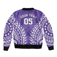 Custom Cook Islands Rarotonga Bomber Jacket Polynesian Tribal Tattoo