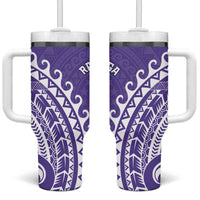 Cook Islands Rarotonga Tumbler With Handle Polynesian Tribal Tattoo LT05 One Size: 40 oz Purple - Polynesian Pride