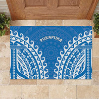 Cook Islands Pukapuka Rubber Doormat Polynesian Tribal Tattoo LT05 Blue - Polynesian Pride