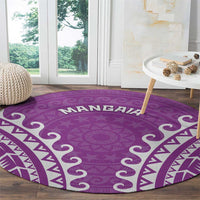 Custom Cook Islands Mangaia Round Carpet Polynesian Tribal Tattoo