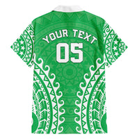 Custom Cook Islands Mitiaro Family Matching Off The Shoulder Long Sleeve Dress and Hawaiian Shirt Polynesian Tribal Tattoo