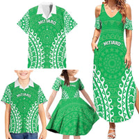 Custom Cook Islands Mitiaro Family Matching Summer Maxi Dress and Hawaiian Shirt Polynesian Tribal Tattoo