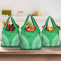 Custom Cook Islands Mitiaro Grocery Bag Polynesian Tribal Tattoo