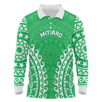 Custom Cook Islands Mitiaro Long Sleeve Polo Shirt Polynesian Tribal Tattoo