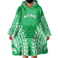 Custom Cook Islands Mitiaro Wearable Blanket Hoodie Polynesian Tribal Tattoo