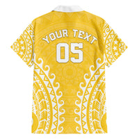 Custom Cook Islands Aitutaki Family Matching Off The Shoulder Long Sleeve Dress and Hawaiian Shirt Polynesian Tribal Tattoo