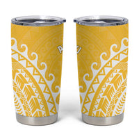 Cook Islands Aitutaki Tumbler Cup Polynesian Tribal Tattoo LT05 Yellow - Polynesian Pride