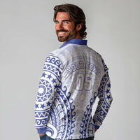 Custom Cook Islands Palmerston Long Sleeve Polo Shirt Polynesian Tribal Tattoo