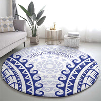 Custom Cook Islands Palmerston Round Carpet Polynesian Tribal Tattoo