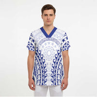 Custom Cook Islands Palmerston Scrub Top Polynesian Tribal Tattoo - Polynesian Pride