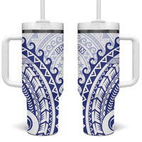 Cook Islands Palmerston Tumbler With Handle Polynesian Tribal Tattoo LT05 One Size: 40 oz Navy - Polynesian Pride