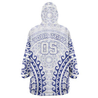 Custom Cook Islands Palmerston Wearable Blanket Hoodie Polynesian Tribal Tattoo