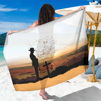 Australia And New Zealand ANZAC Day Sarong Battle Of Beersheba LT05 One Size 44 x 66 inches Beige - Polynesian Pride
